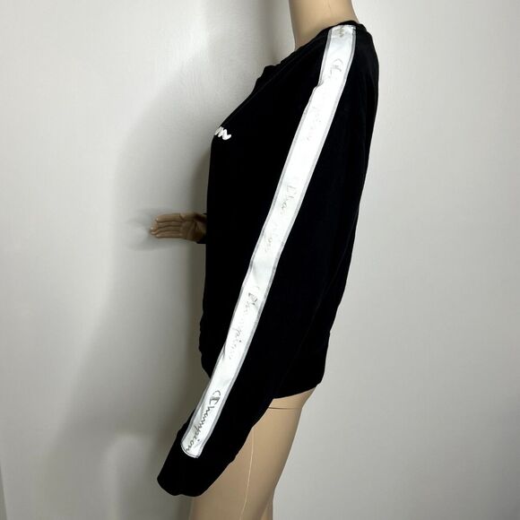 Champion Black Reflective Stripe Crewneck Sweatshirt - Picture 2 of 7